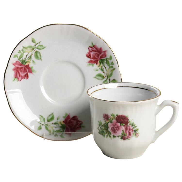 Maria (China) Flat Demitasse Cup & Saucer Set