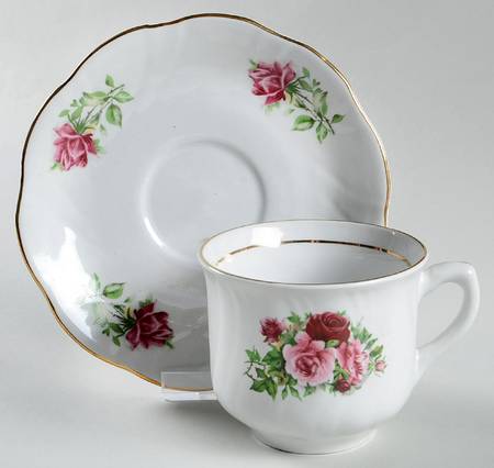 Maria (China) Flat Cup & Saucer Set