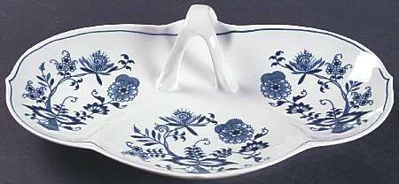 Blue Danube (1991 Anniversary Stamp) Bon Bon with Center Handle