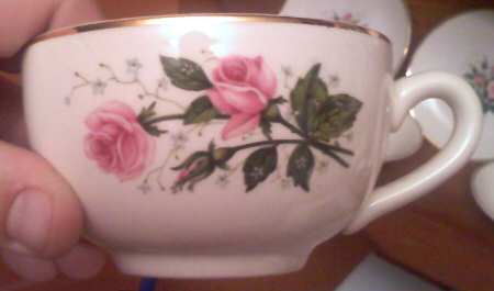 Rose Bouquet Footed Cup