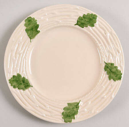 Oak Leaf White and Green Salad Plate