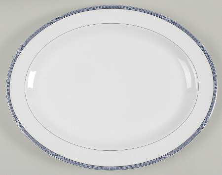 Athena Platinum Navy 15" Oval Serving Platter