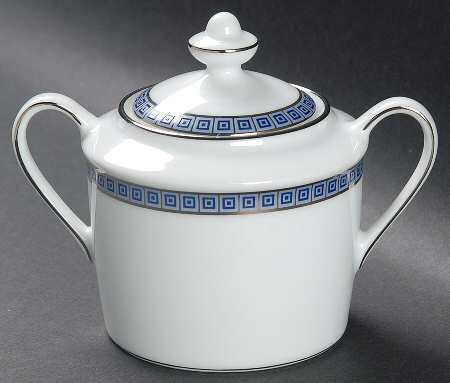 Athena Platinum Navy Sugar Bowl & Lid