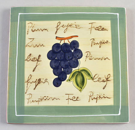 Fruit Writing Square Trivet