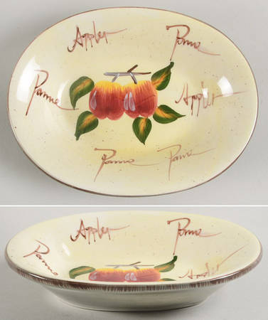 Fruit Writing Oval Fruit/Dessert Bowl