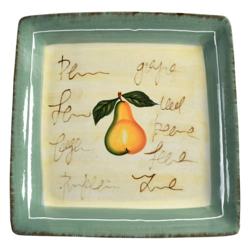 Fruit Writing Square Dinner Plate