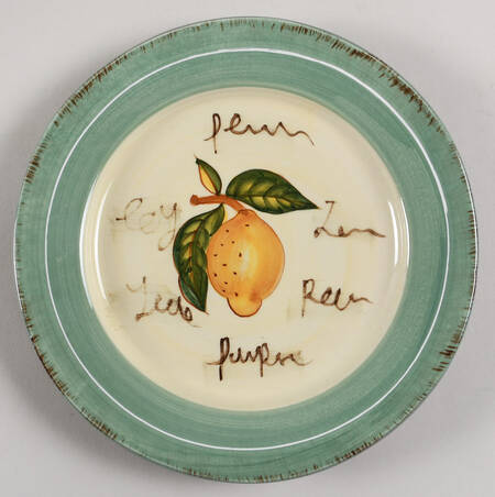 Fruit Writing Salad Plate