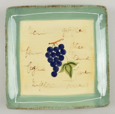 Fruit Writing Square Dinner Plate