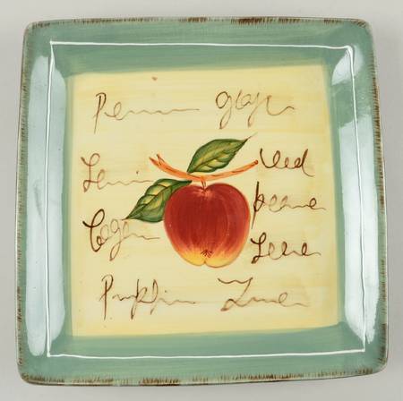 Fruit Writing Square Dinner Plate