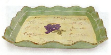 Fruit Writing 14" Square Platter