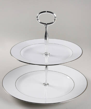 Cristal 6 5/8"-10"  2 Tiered Serving Tray (Dp, Sp) HC