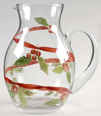 Festive Ribbon 60 Oz Glassware Pitcher