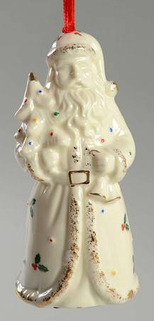 Holly (Gold Trim) Santa Musical Ornament