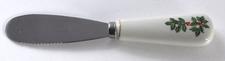 Holly (Gold Trim) Cheese Spreader/Serving