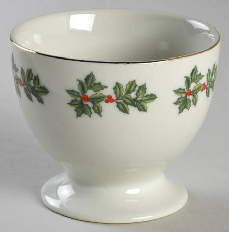 Holly (Gold Trim) Open Cheese Crock