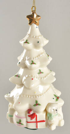 Holly (Gold Trim) Tree Shaped Ornament