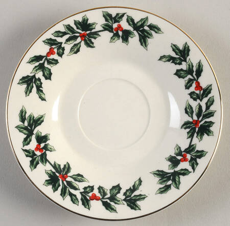 Holly (Gold Trim) Saucer