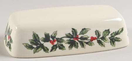 Holly (Gold Trim) Lid for 1/4 Lb Butter
