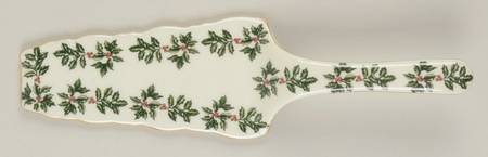 Holly (Gold Trim) Solid Ceramic Pie/Cake Server