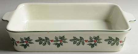 Holly (Gold Trim) 14" Rectangular Baker
