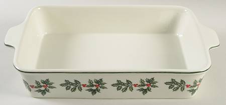 Holly (Gold Trim) 16" Rectangular Baker