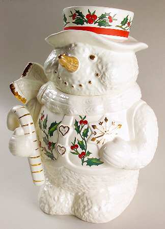 Holly (Gold Trim) Figural Cookie Jar & Lid