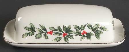 Holly (Gold Trim) 1/4 Lb Covered Butter