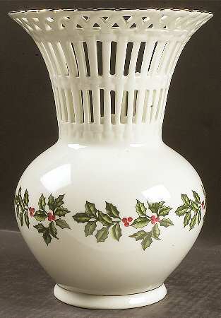Holly (Gold Trim) 7" Vase