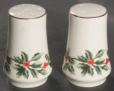 Holly (Gold Trim) Salt & Pepper Set