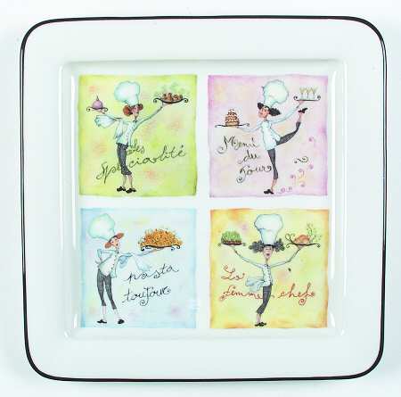 Female Chefs 14" Square Tray