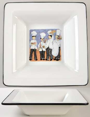 Four Chefs 12" Square Pasta Serving Bowl