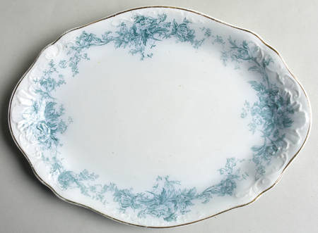 Luray Blue Green 12" Oval Serving Platter