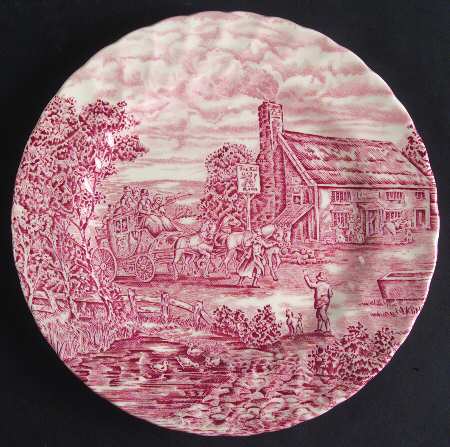 The Post House Pink (Swirl) Salad Plate