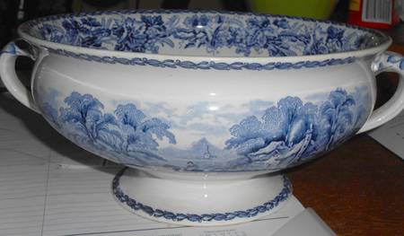 British Scenery Blue (Smooth) Tureen No Lid