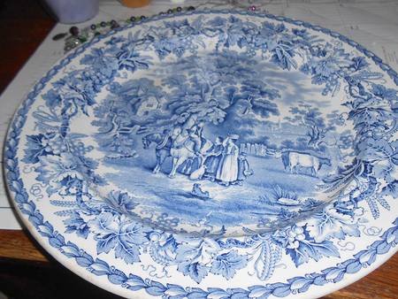 British Scenery Blue (Smooth) Chop Plate (Round Platter)