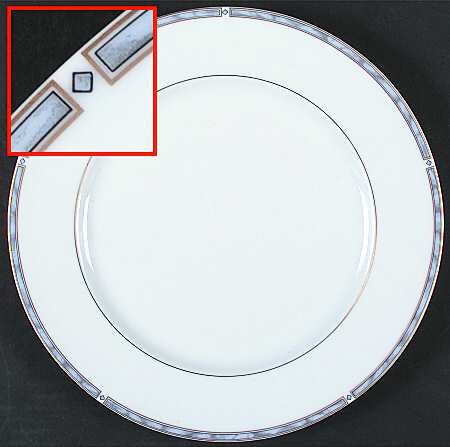 Gemme Gris (Gold Trim) Dinner Plate