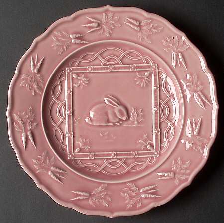 Rabbit Pink Accent Luncheon Plate by Bordallo Pinheiro