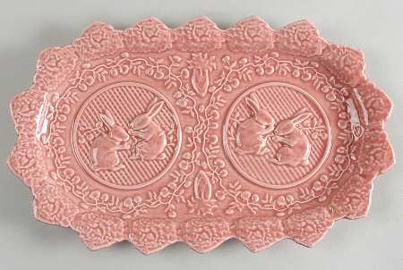 Rabbit Pink Large Sandwich Tray by Bordallo Pinheiro