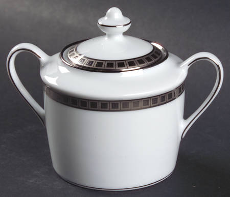 Athena Platinum Mini Sugar Bowl & Lid by Bernardaud