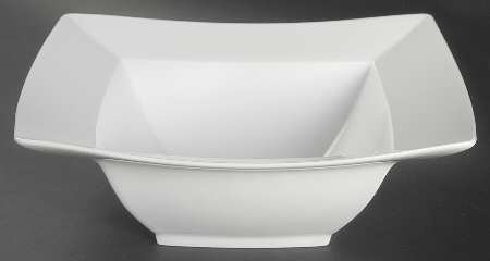 Fusion White 9" Square Salad Serving Bowl