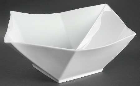 Fusion White 12" Square Bowl by Bernardaud