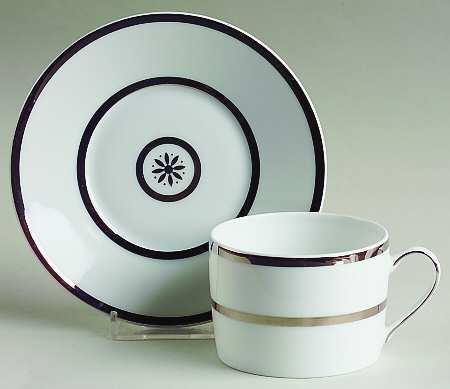 Sparte Platinum Flat Cup & Saucer Set