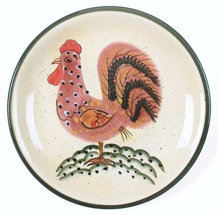 Red Check Rooster (Green Trim) by Baum Brothers