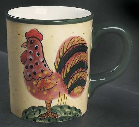 Red Check Rooster (Green Trim) Mug