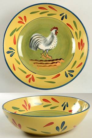 Provence Rooster Collection 10" Large Salad Serving Bowl
