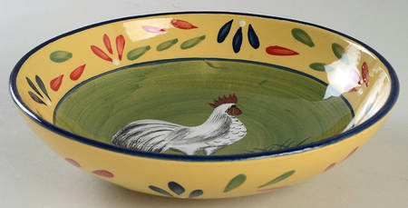 Provence Rooster Collection 9" Individual Pasta Bowl