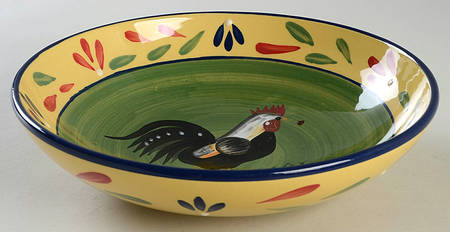 Provence Rooster Collection 9" Individual Pasta Bowl