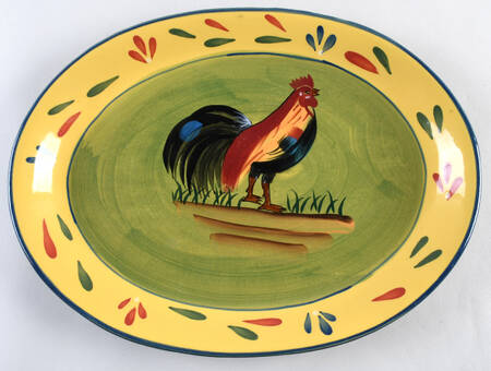 Provence Rooster Collection 15" Oval Serving Platter
