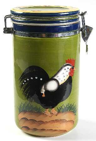 Provence Rooster Collection Large Canister & Lid