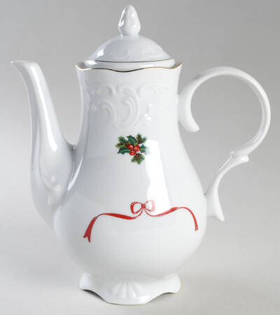 Basket of Cheer (Scalloped, Swirl Embossed) Coffee Pot & Lid